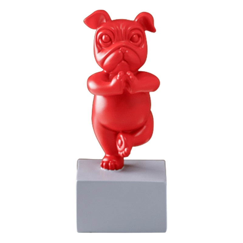 yoga bulldog, bulldog pug, Home Decor, bulldog statue, pug statue, gift for yoga,