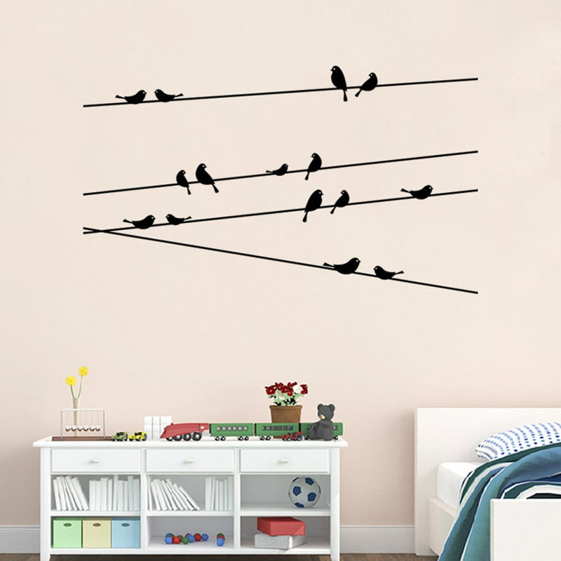 black bird, bird on branch, tree branch, tree branches, vinyl wall stickers, wall stickers, wall stickers decor,