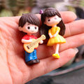 miniature ornaments, couple figurine, miniature christmas ornaments,