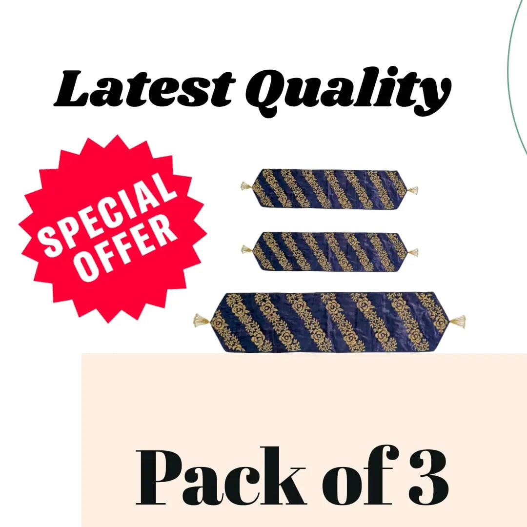 Handmade Table Runner Elegant Handmade Design For Home Tables (Pack of 3) Stylish Gift Decor