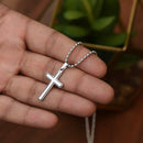 stainless steel necklace, stainless steel cross necklace, stainless steel cross, stainless steel chain necklace, stainless steel chain, necklace, Gift, cross necklace, ball chain,