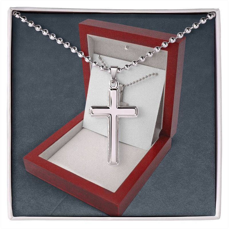 stainless steel necklace, stainless steel cross necklace, stainless steel cross, stainless steel chain necklace, stainless steel chain, necklace, Gift, cross necklace, ball chain,