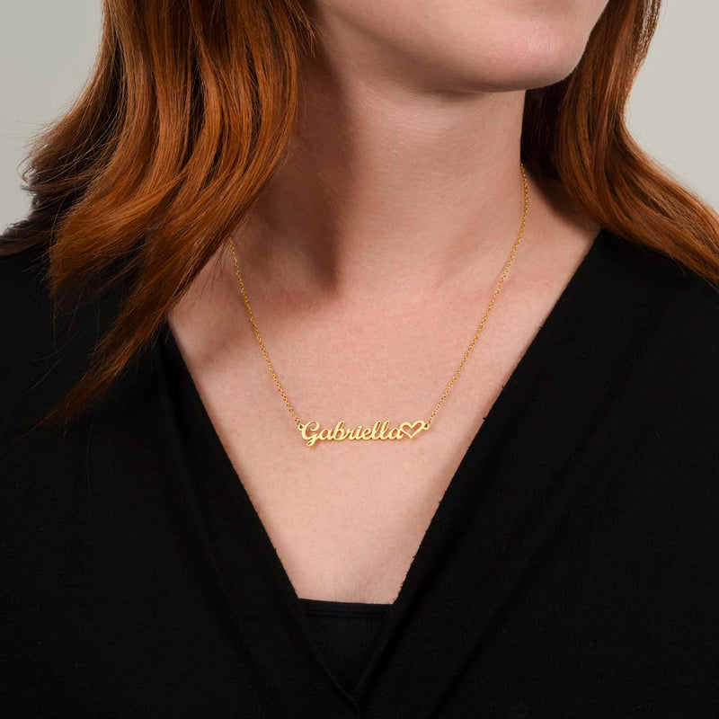 Name Necklace with Heart Detail | Personalized Jewelry