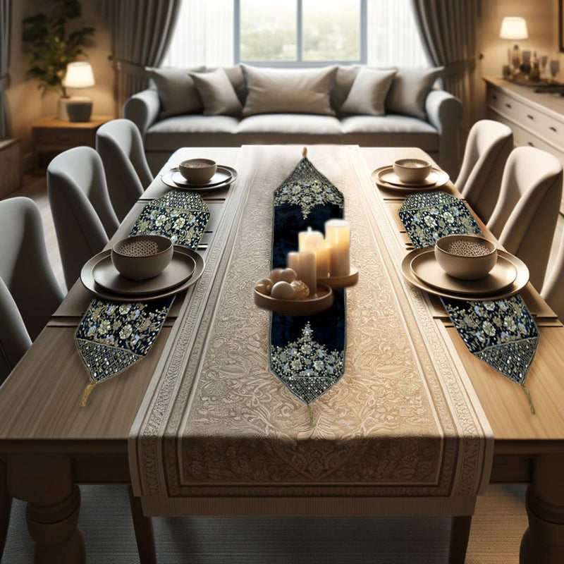 Luxury Velvet Table Runner 3 Pcs Set Perfect for Dining, Coffee Table