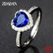 sterling silver heart ring, blue sapphire ring, silver sapphire ring, wedding gifts,