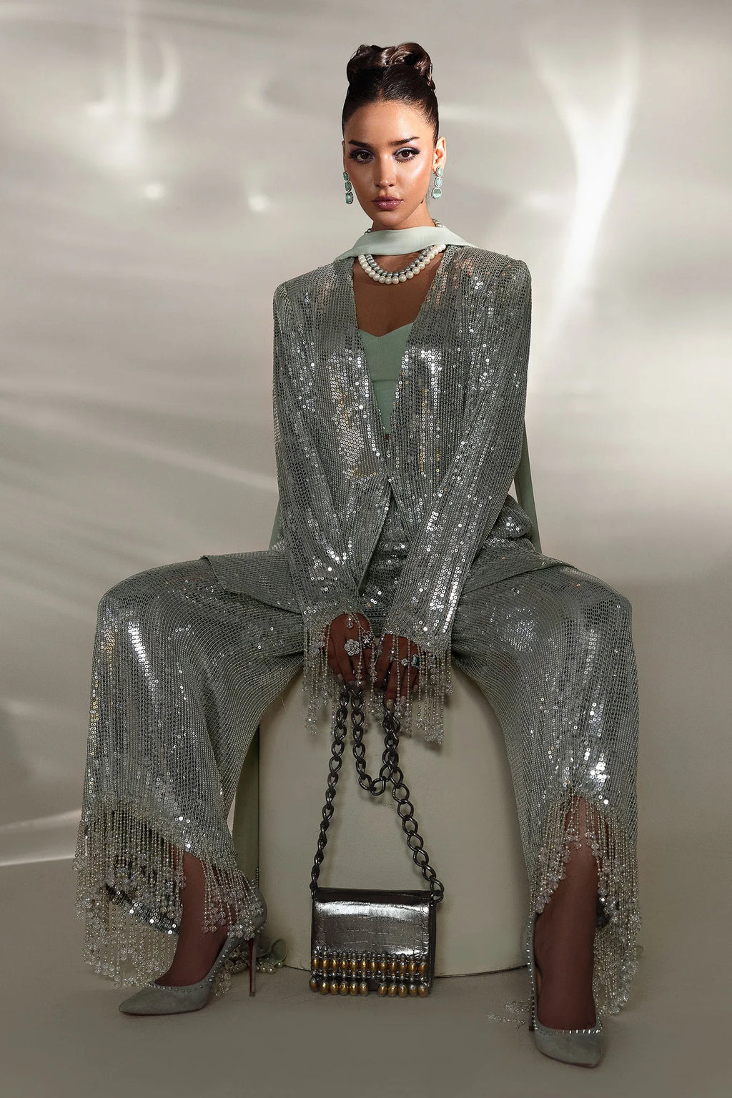 Luxury Women’s Mint Sequin Set luxury lifestyle