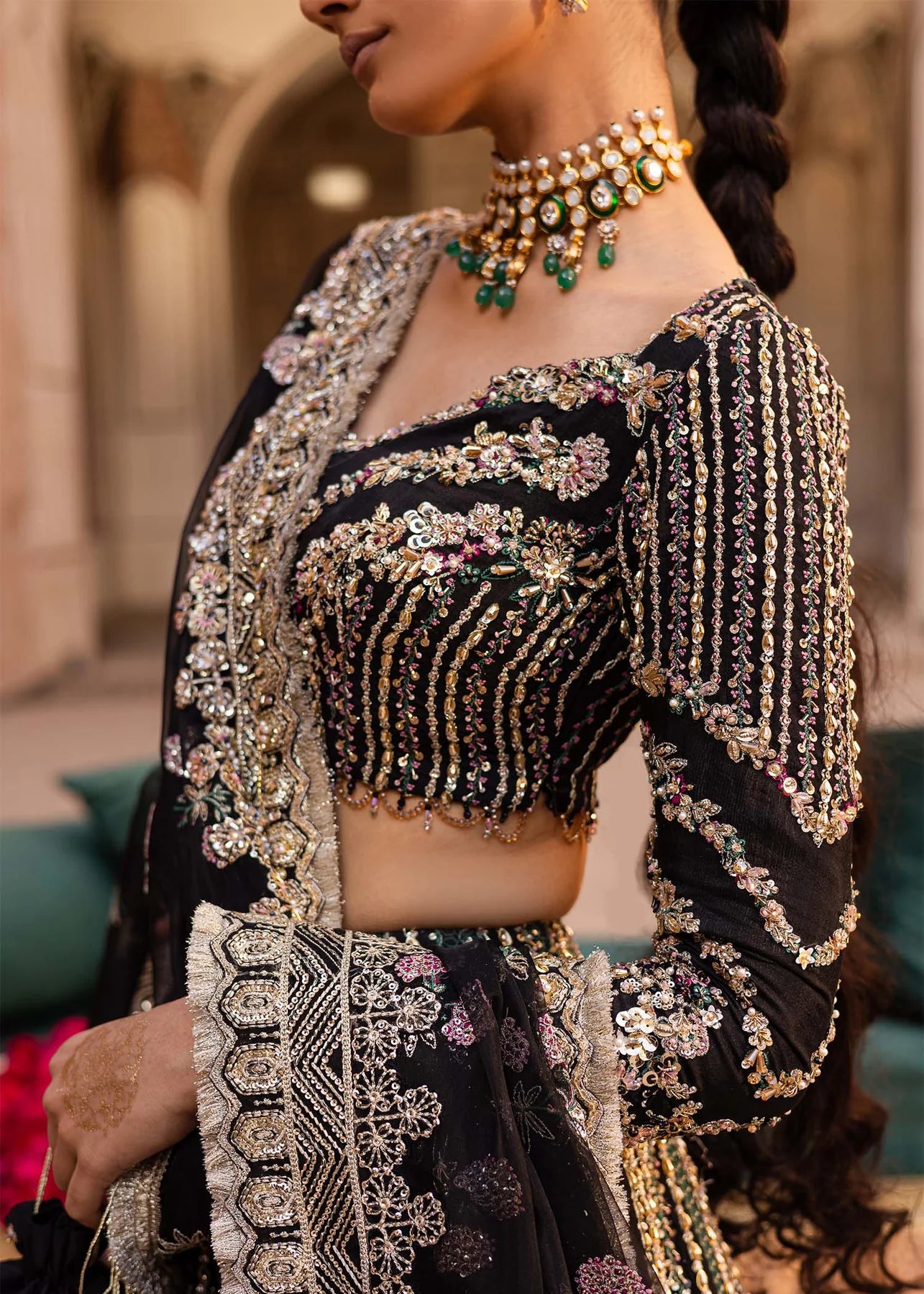 Nehaab Premium Luxury Black Women Weeding Dress