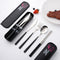 18/10 High Quality Portable Cutlery Flatware Set including  Spoon, Knife, Fork  and Chopstick with Case. Personalized Premium, Aesthetic Cutlery Set Stainless Steel-Black