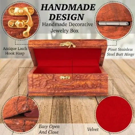 jewelry Luxury Wooden Box Stylish Gift Decor