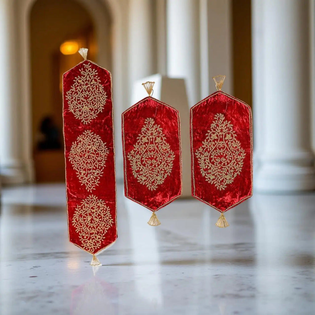 Premium Handmade Table Runner Set( Pack Of 3) Stylish Gift Decor