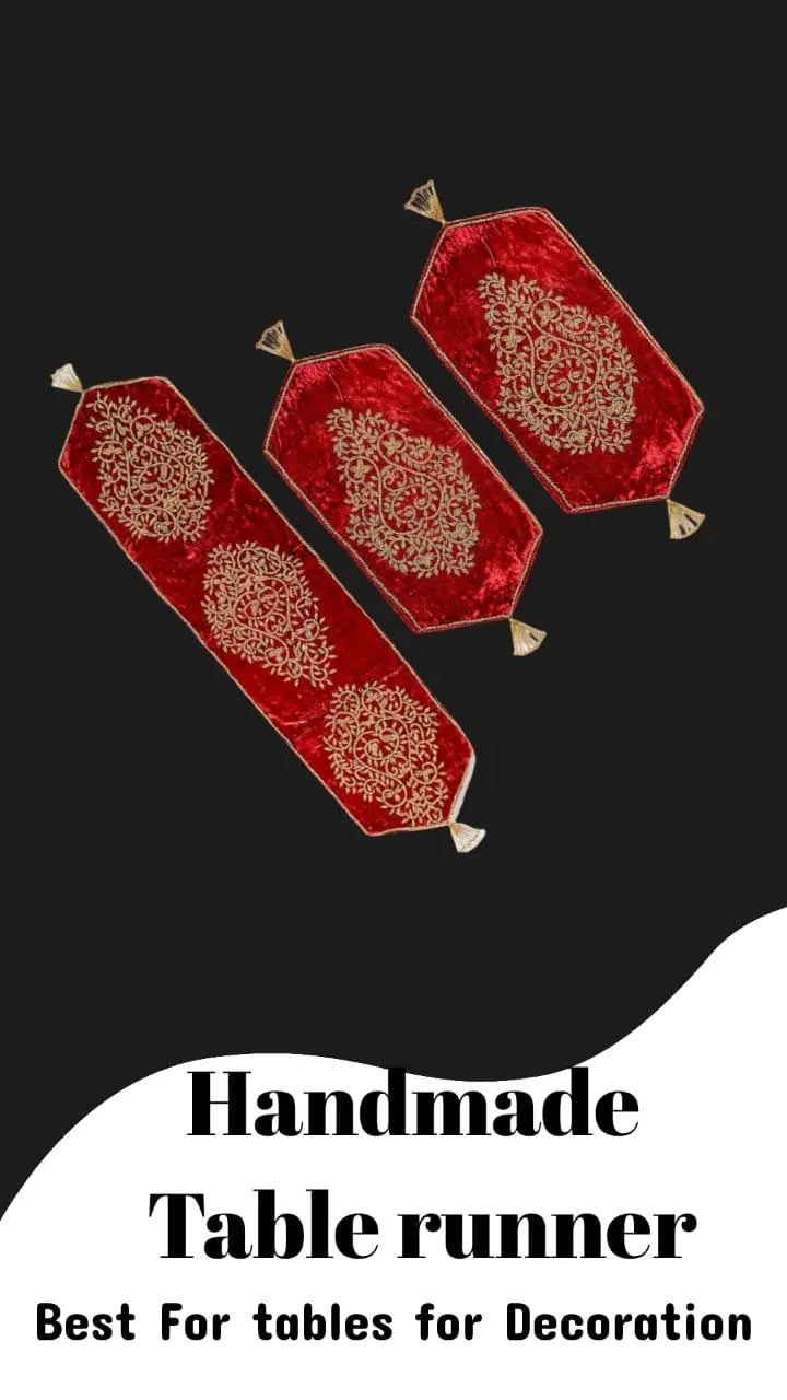 Premium Handmade Table Runner Set( Pack Of 3) Stylish Gift Decor