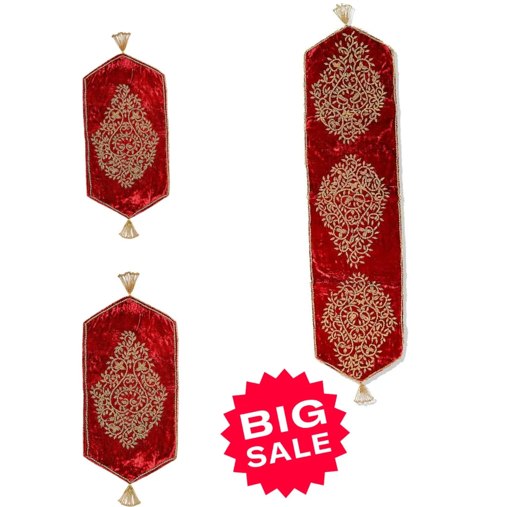 Premium Handmade Table Runner Set( Pack Of 3) Stylish Gift Decor