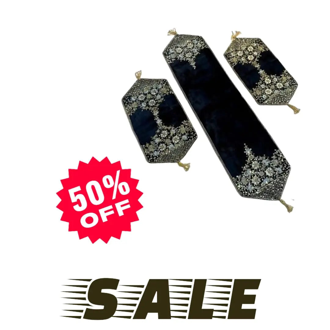 Modern Design High Quality Handmade Table Runners (Pack Of 3) Stylish Gift Decor