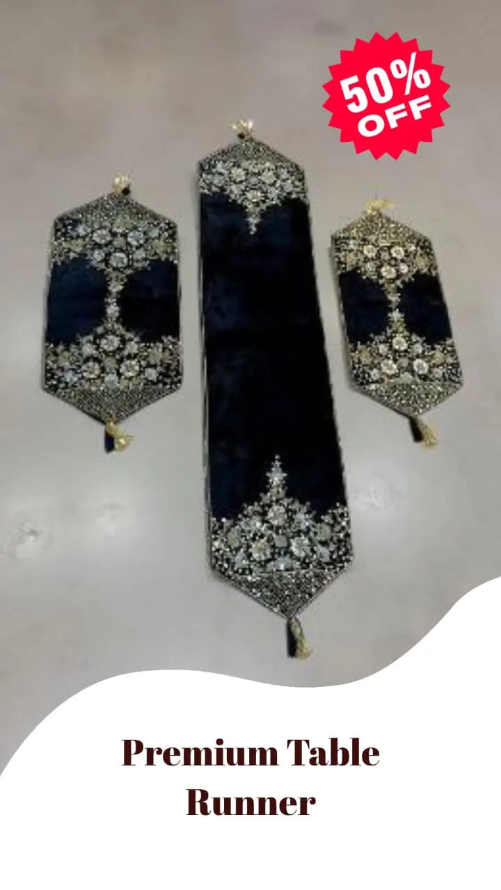 Modern Design High Quality Handmade Table Runners (Pack Of 3) Stylish Gift Decor