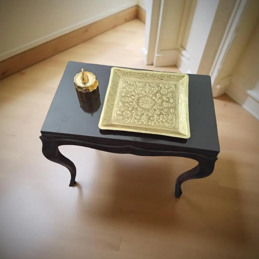 Vintage Brass Golden Marble Tray Stylish Gift Decor