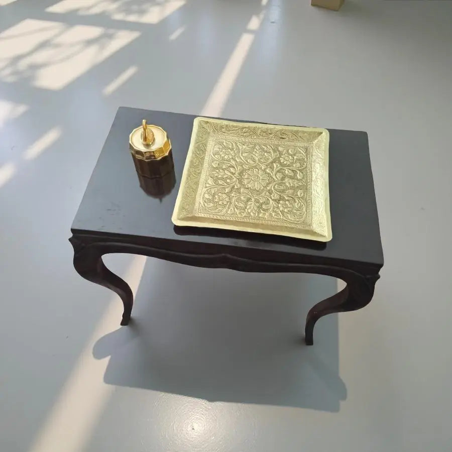 Vintage Brass Golden Marble Tray Stylish Gift Decor