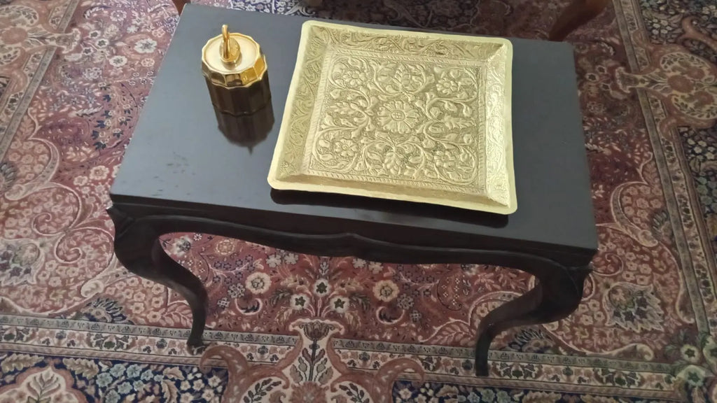 Vintage Brass Golden Marble Tray Stylish Gift Decor