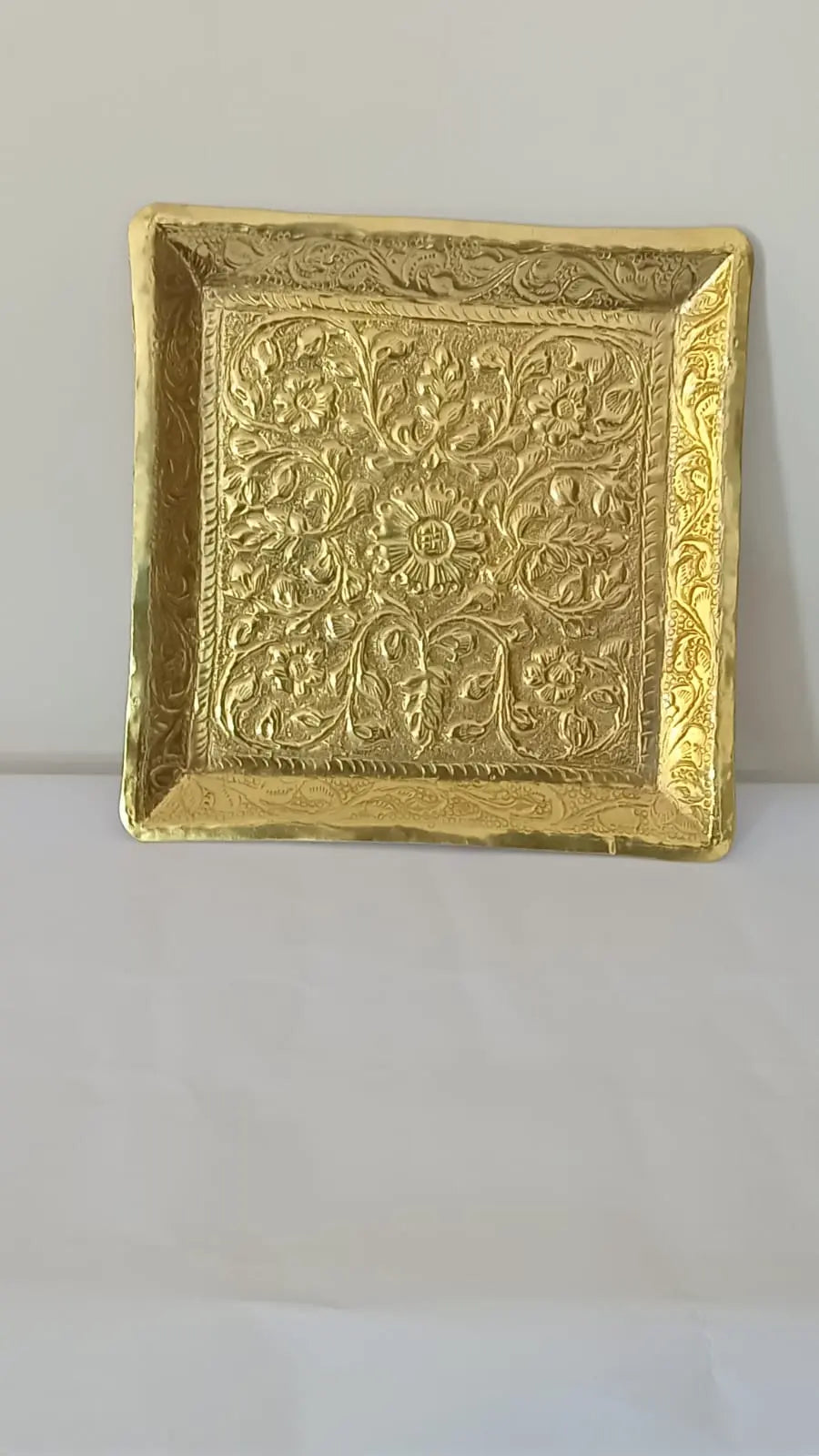 Vintage Brass Golden Marble Tray Stylish Gift Decor