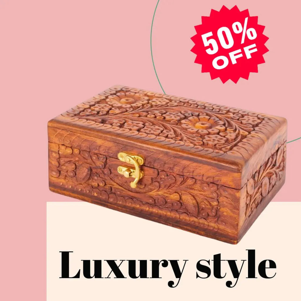 jewelry Luxury Wooden Box Stylish Gift Decor