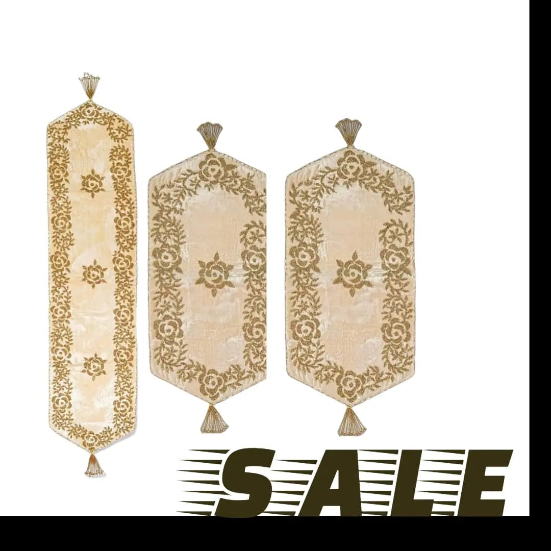 Handmade Table Runner Set Elegant Handmade Design (Pack of 3) Stylish Gift Decor