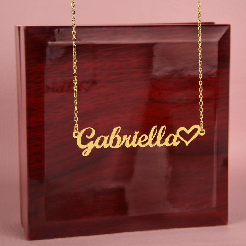 Name Necklace with Heart Detail | Personalized Jewelry