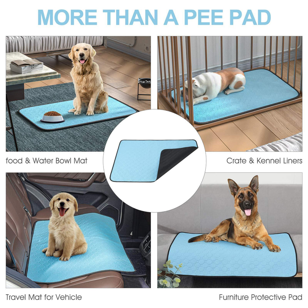 (Pack of 2) Premium Washable Dog & Cat Urine Pads - Waterproof, Non-Slip Training Mat for Puppies and Pets - 2 Pack (34.5 x 23 Inches)