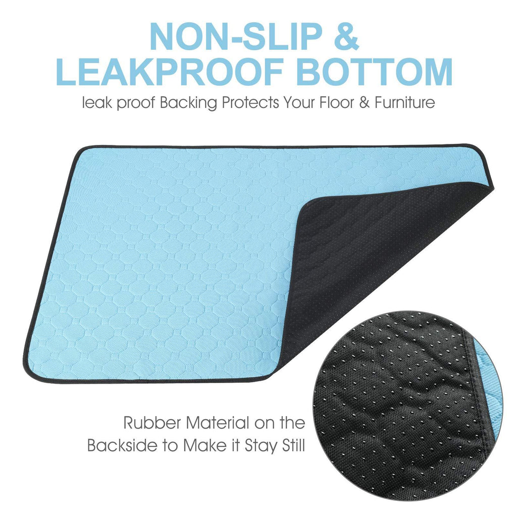 (Pack of 2) Premium Washable Dog & Cat Urine Pads - Waterproof, Non-Slip Training Mat for Puppies and Pets - 2 Pack (34.5 x 23 Inches)