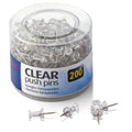 Strong Push Pins, Clear, 1000 Count