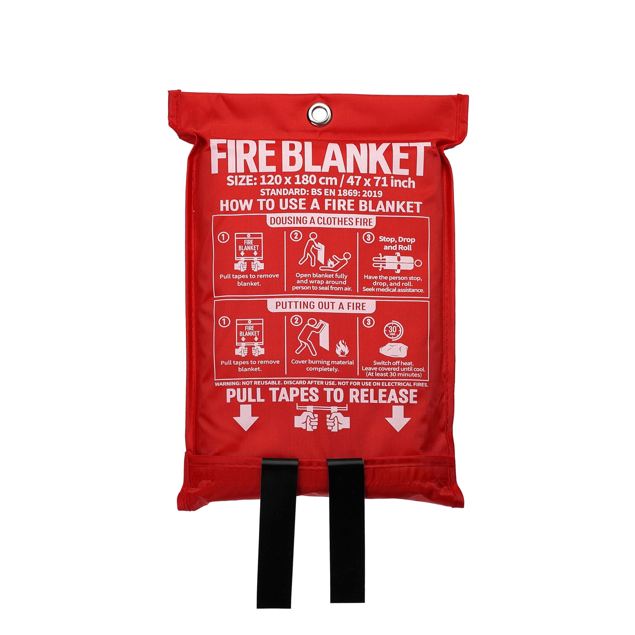 (Pack of 2 ) Fire Blanket,47" x 71",Fiberglass Fire Blanket for Camping and Fire Fighting Shelters