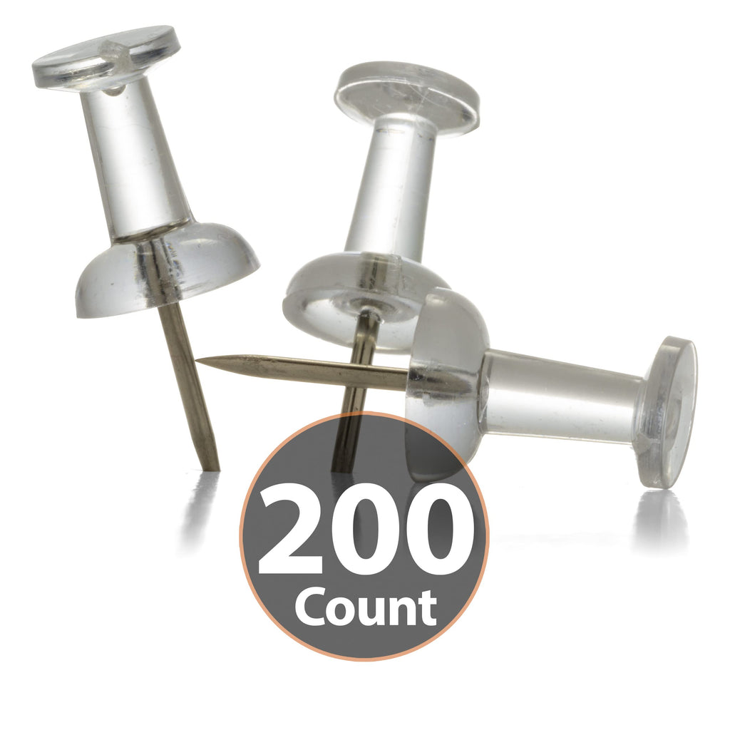 Strong Push Pins, Clear, 1000 Count