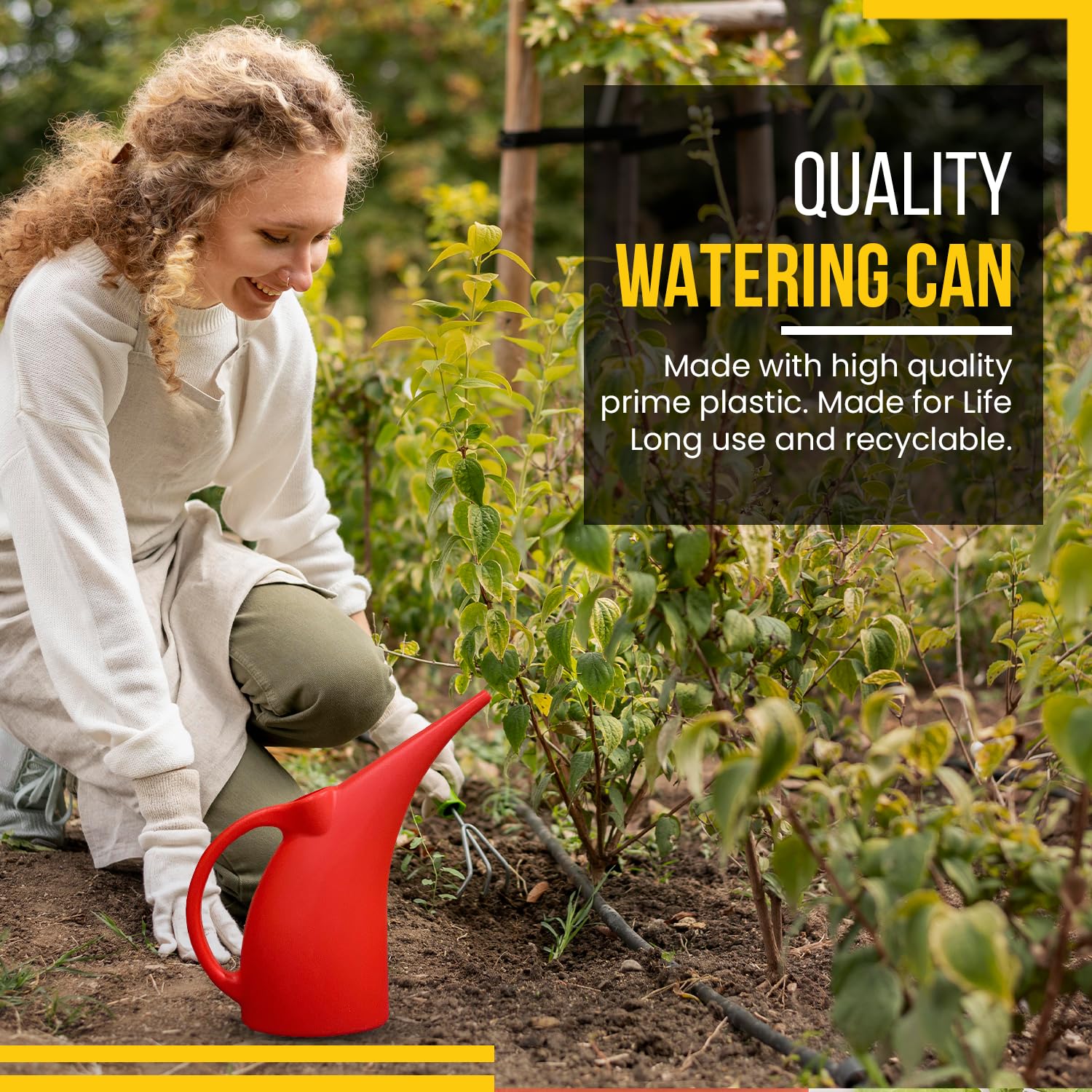 (PACK of 2 ) Watering Can 1/2 Gallon - Small Watering Can for Indoor & Outdoor Plants - Red Plant Waterer - 1 Pack