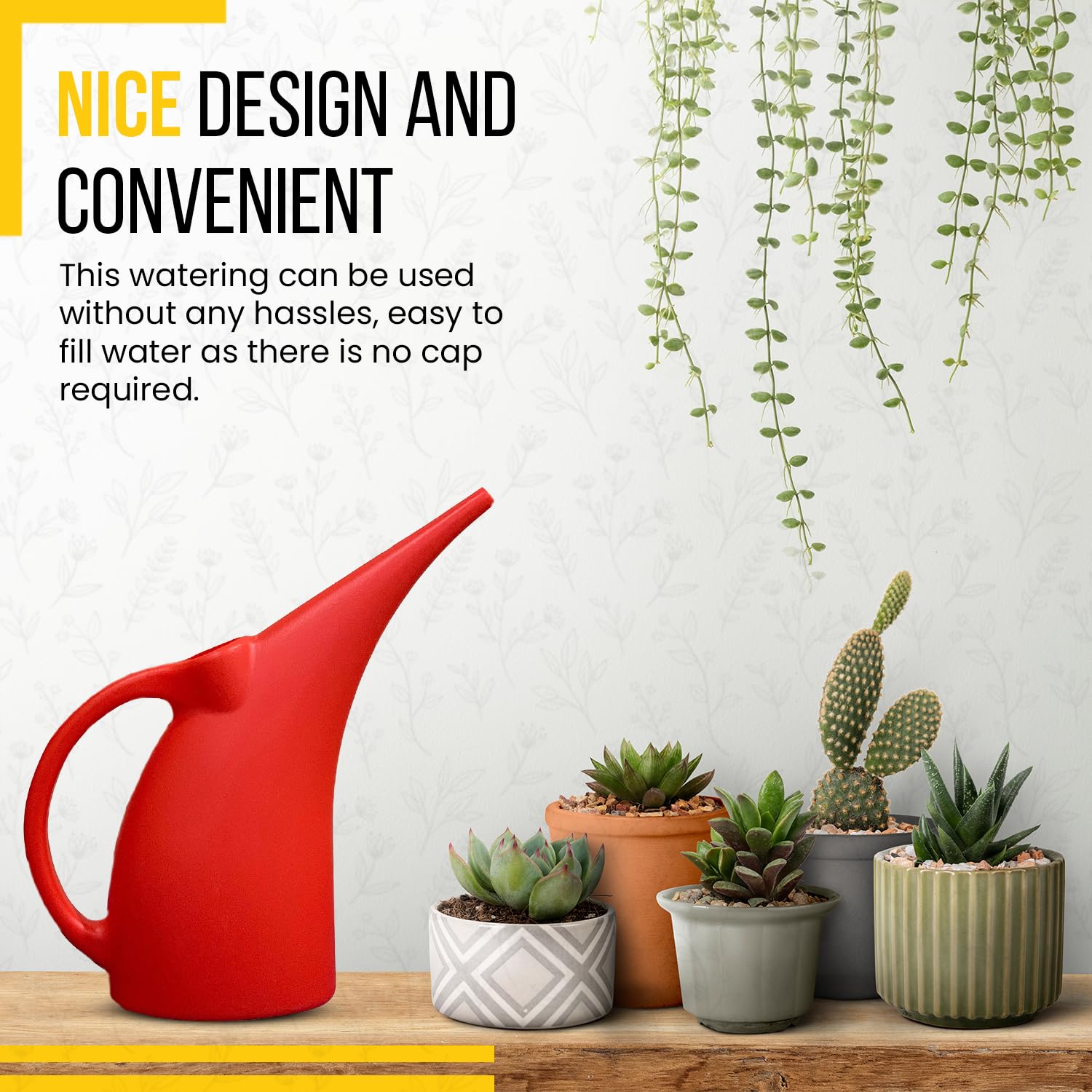 (PACK of 2 ) Watering Can 1/2 Gallon - Small Watering Can for Indoor & Outdoor Plants - Red Plant Waterer - 1 Pack