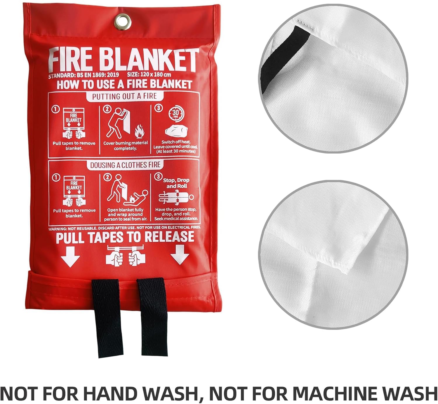 (Pack of 2 ) Fire Blanket,47" x 71",Fiberglass Fire Blanket for Camping and Fire Fighting Shelters