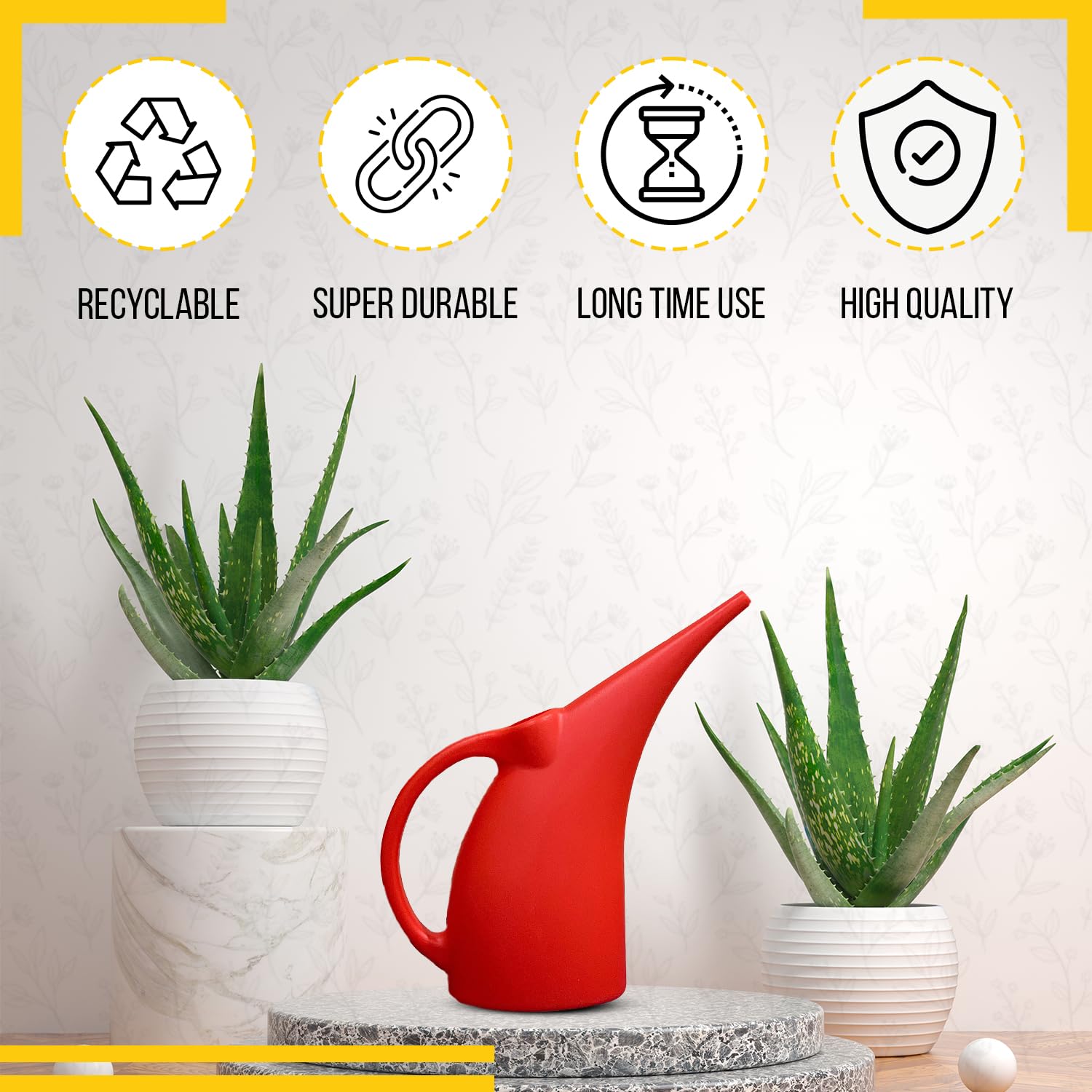 (PACK of 2 ) Watering Can 1/2 Gallon - Small Watering Can for Indoor & Outdoor Plants - Red Plant Waterer - 1 Pack