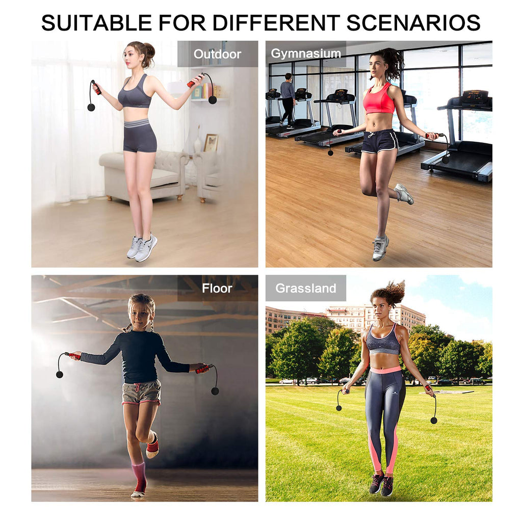 (PACK OF 3) Jump Rope, Training Ropeless Skipping Rope for Fitness, Adjustable Weighted Cordless Jump Rope for Men and Women
