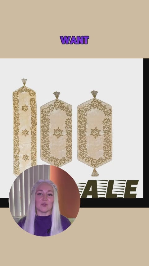 (2 Sets) Luxurious Velvet Table Runner Set - Elegant 3-Piece Modern Dining Décor