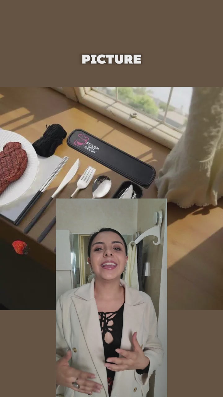 (4 set) Premium 18/10 Stainless Steel Portable Cutlery Set – Elegant & Durable Flatware for Every Occasion