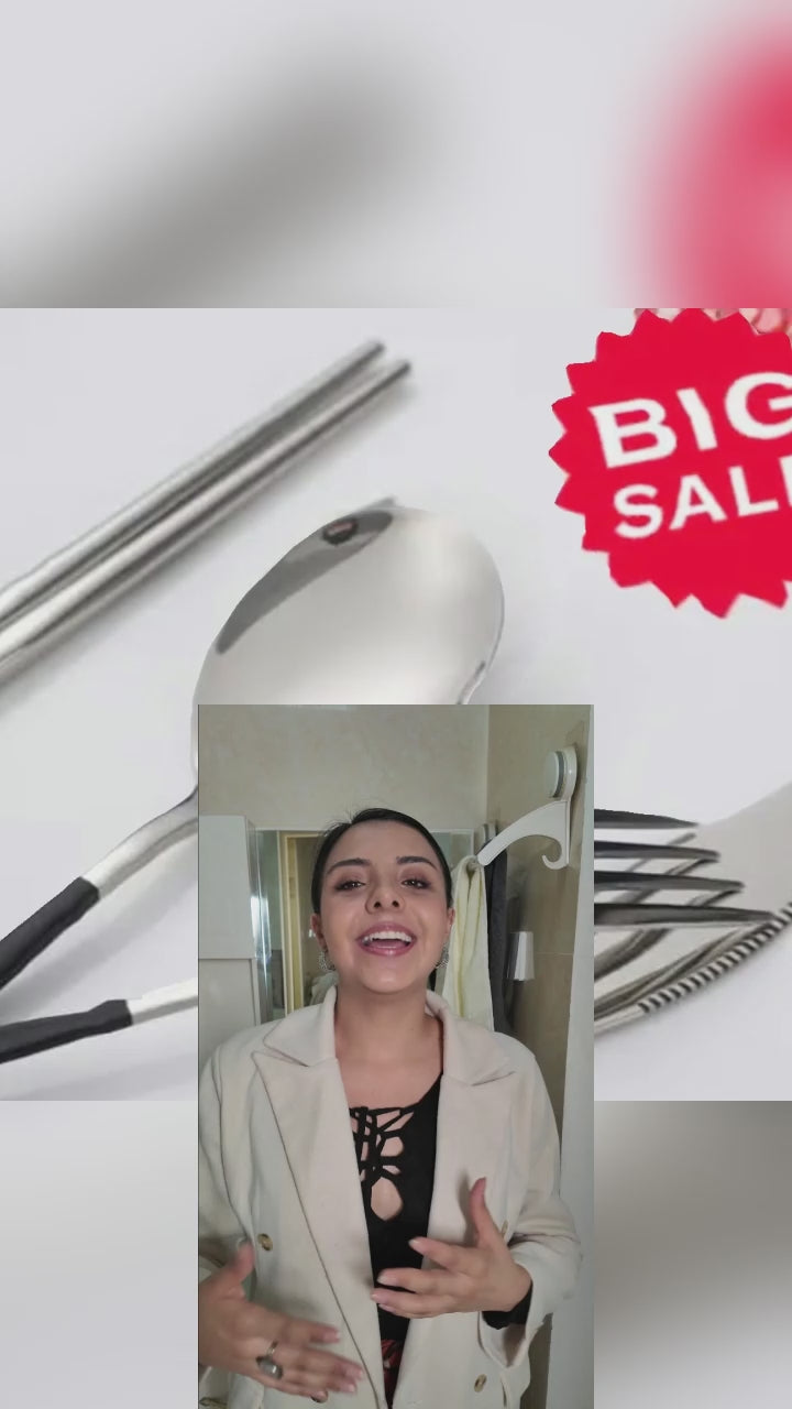 (4 set) Premium 18/10 Stainless Steel Portable Cutlery Set – Elegant & Durable Flatware for Every Occasion