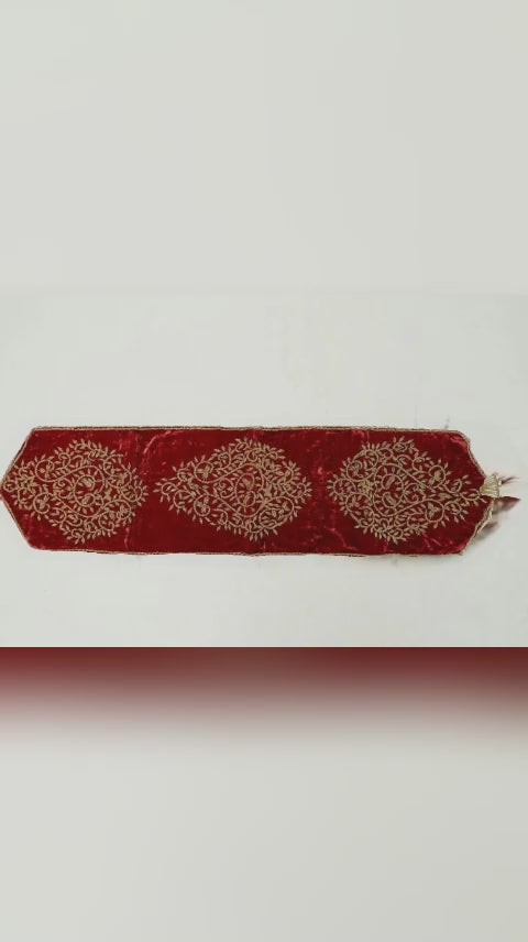 ( 2 Set) Elegant Velvet Table Runner Set of 3 – Handmade Luxury Dining & Coffee Table Decor