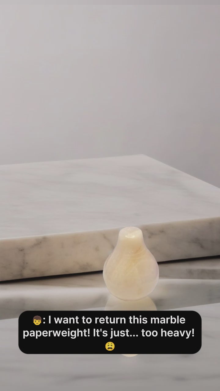 ( PACK OF 4 ) Handcrafted Natural Marble Paperweight – Elegant Desk Accessory for Office & Home Organization