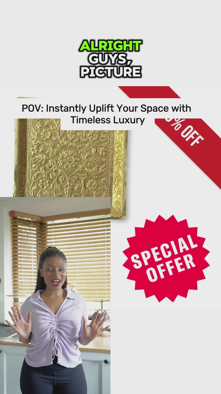 (PACK of 4) Luxurious Vintage Brass & Golden Marble Tray – Elegant Handmade Decor & Jewelry Holder